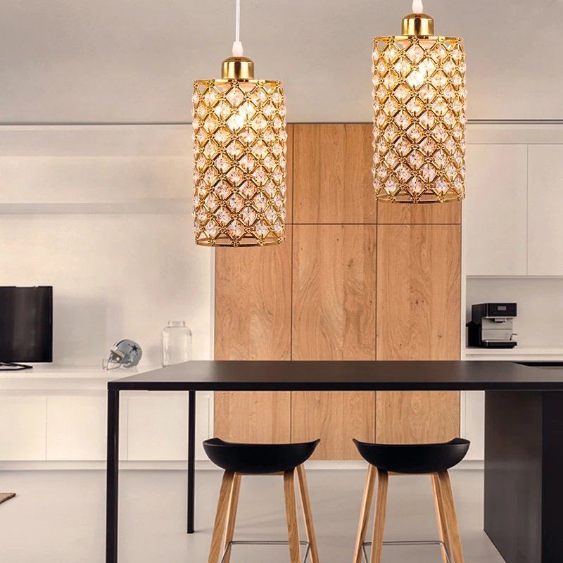 Хромированная светодиодная Хрустальная Подвесная лампа s современный