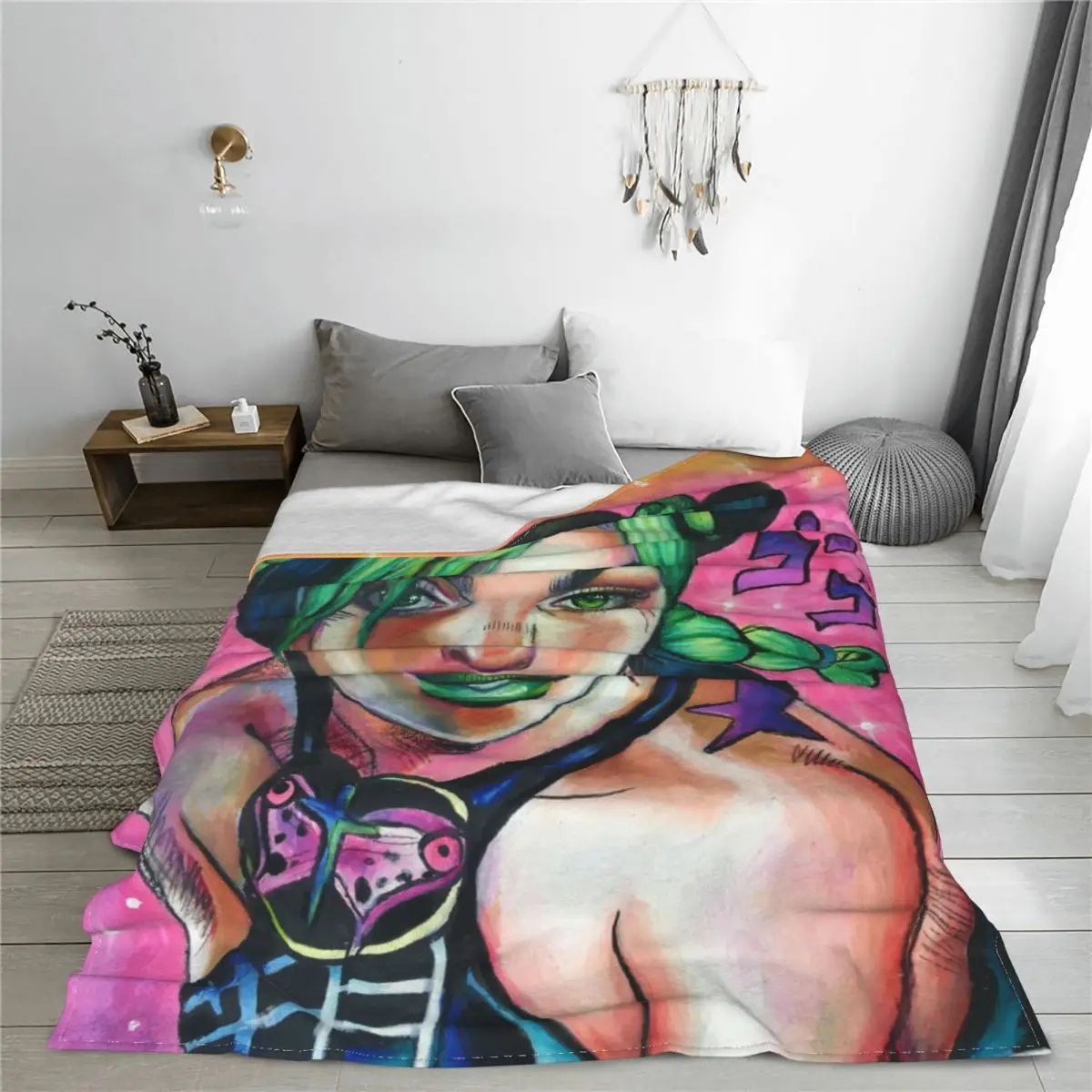 Плюшевое одеяло Jolyne Kujo s аниме невероятные приключения Джоджо креативное для