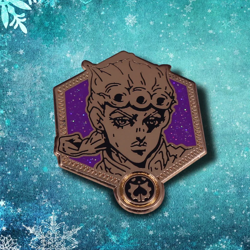 Jojos Bizarre Adventure Golden Wind Lapel Pin To Be Continued Keyring Dio Josuke Giorno Bruno Badge Anime Fan Flair Art Addition images - 3
