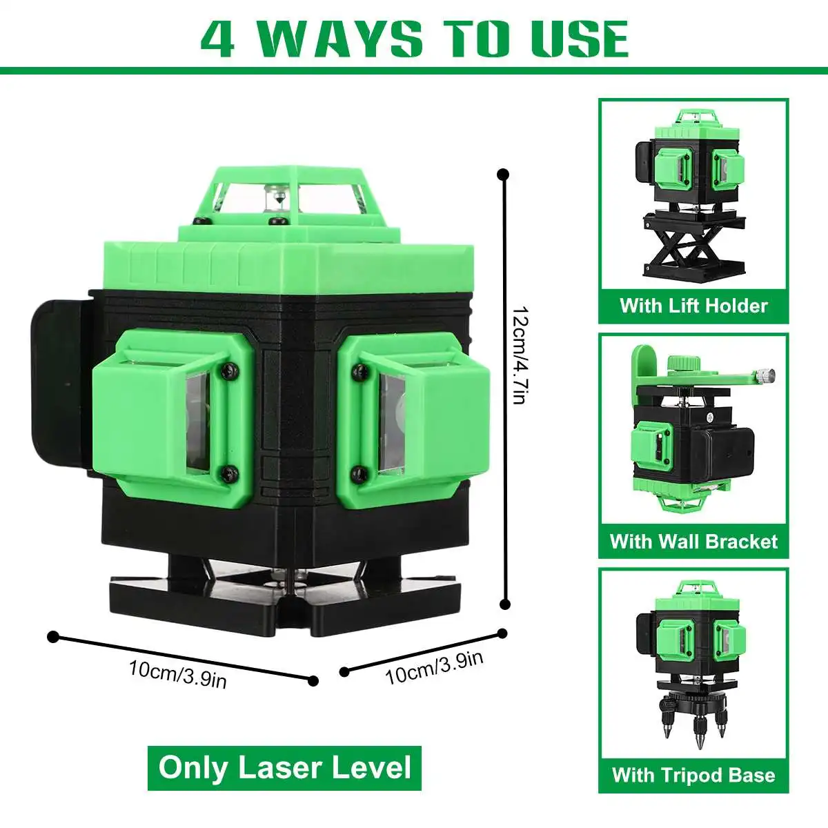 

LCD 16 Lines 4D Green Laser Level Horizontal And Vertical Cross Lines With Auto Self-Leveling Indoors and Outdoors APP Control