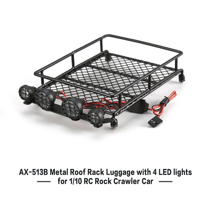 Металлический багажник на крышу багаж с светодиодный планкой прожектора для 1/10