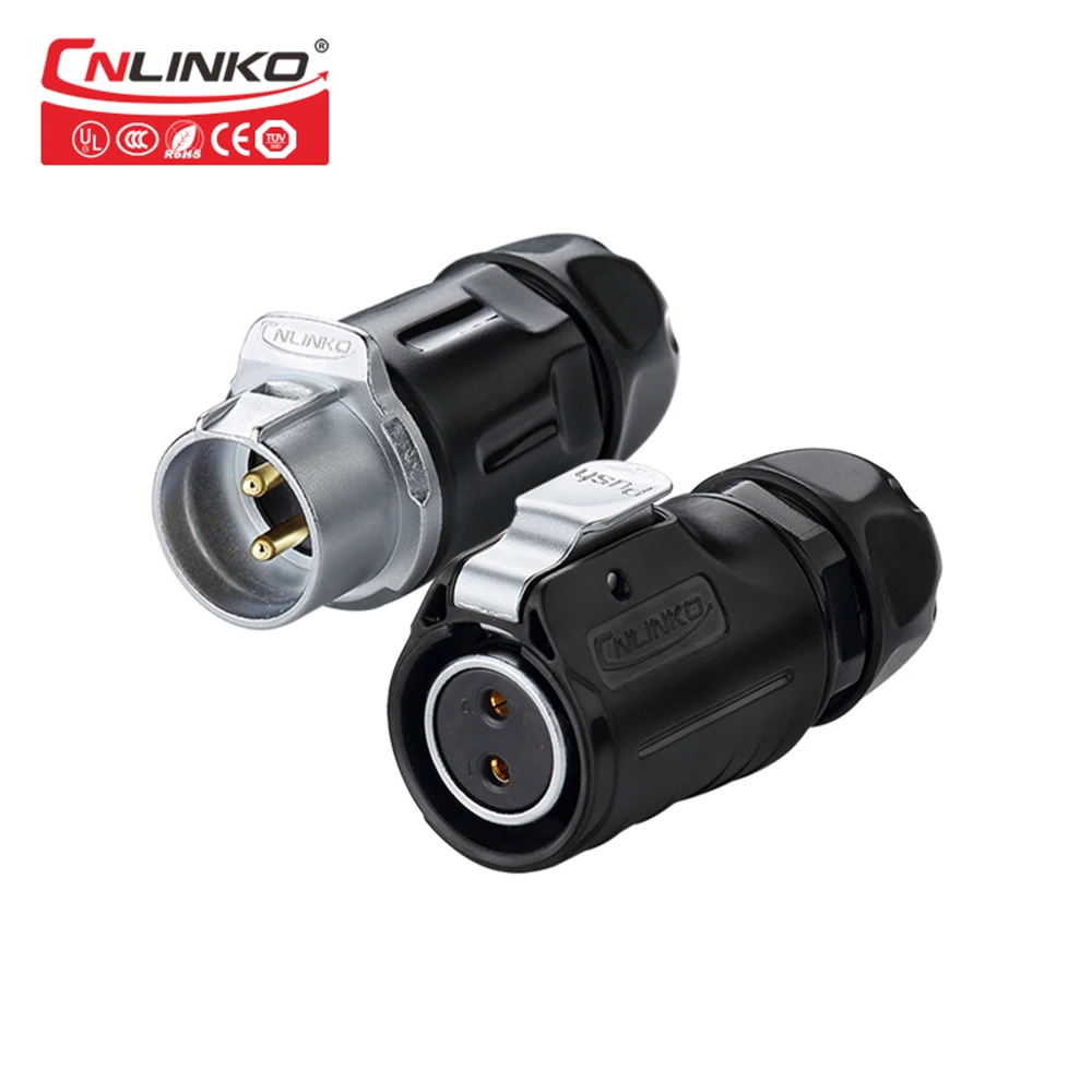 

Cnlinko Wire to Wire 20A 2Pole Electrical Line Female Plug Male Cable Connectors M20 2 Pin IP67 Waterproof Connector Power Cable