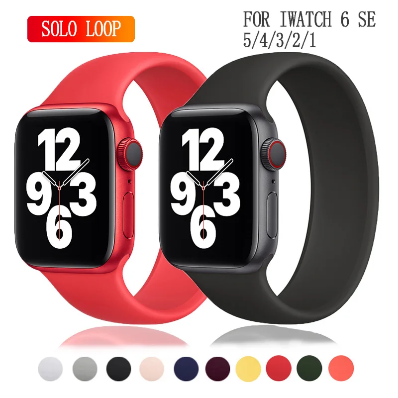 

Strap For Apple Watch Band 44mm 40mm SE Series 6 5 4 3 2 1 Bracelet Iwatch 38mm 42mm Watchband For Applewatch Silicone Solo Loop