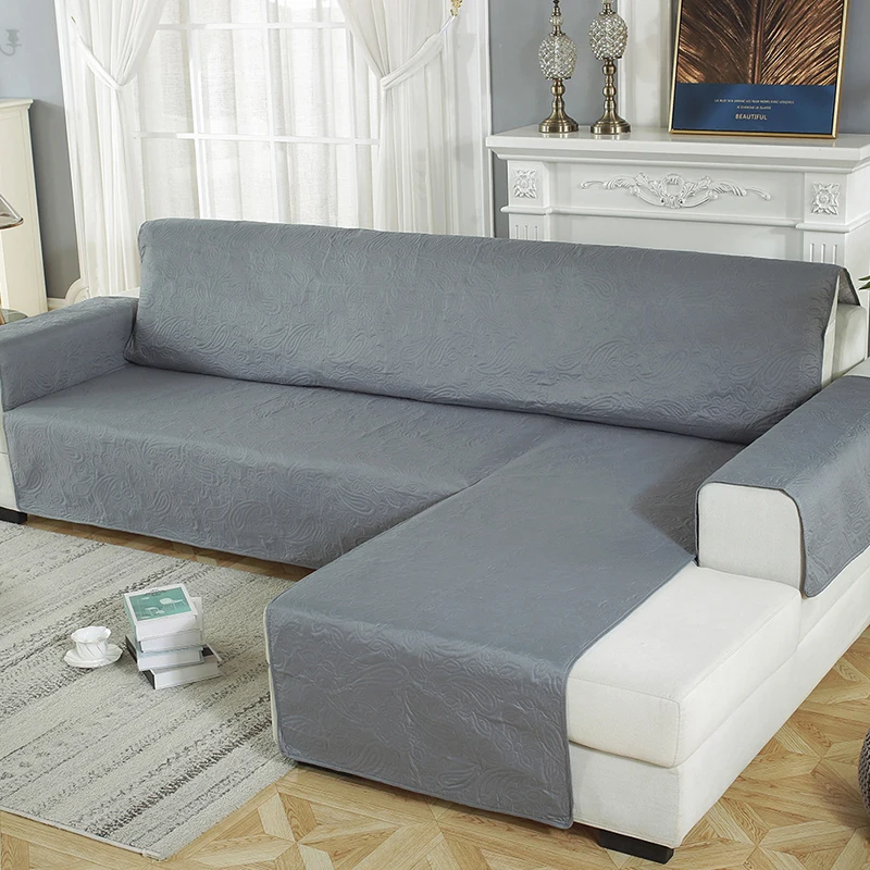 

Waterproof L Shape Sofa Cover for Living Room Corner Couch Covers Non Slip Quilted One-Piece Slipcover Furniture Protector