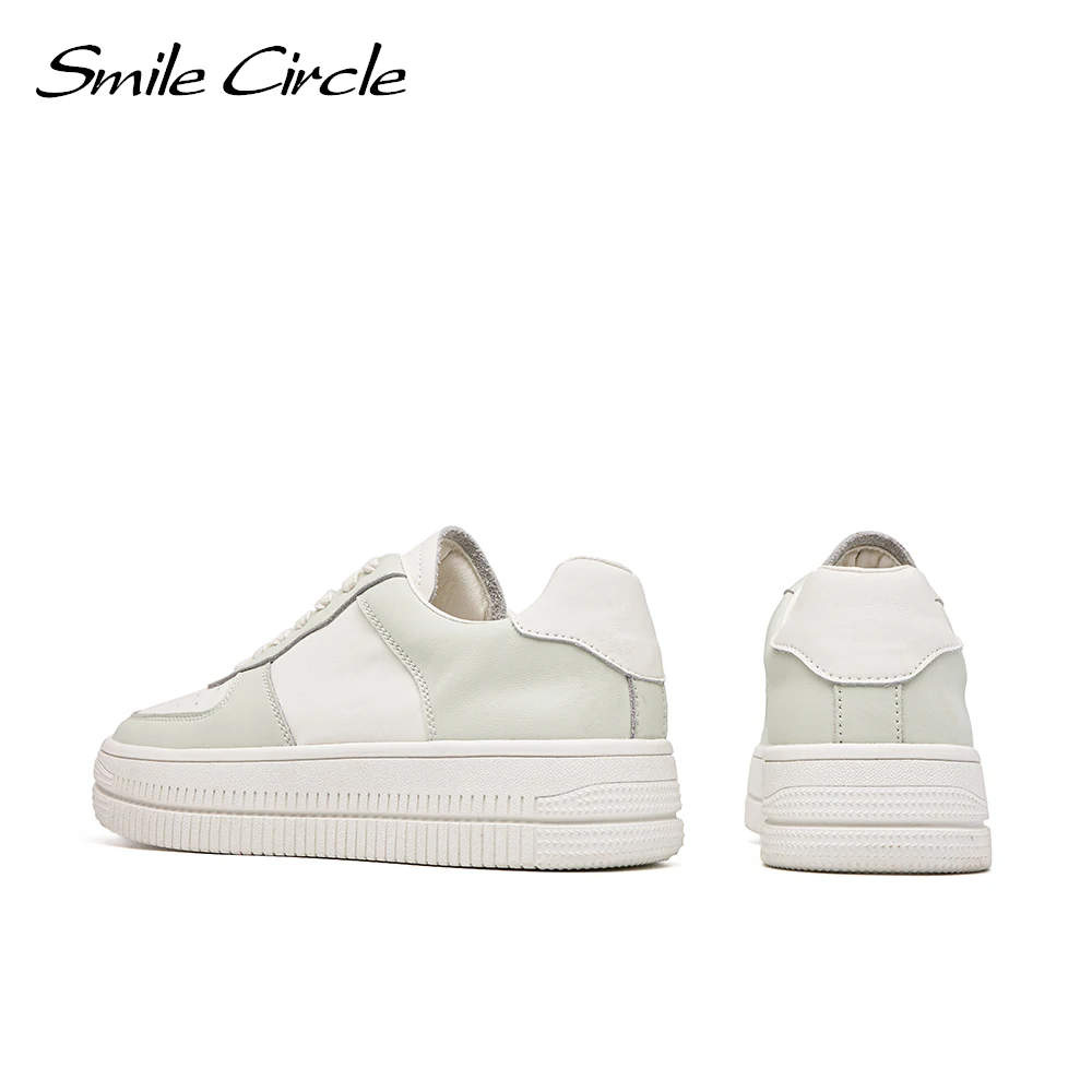 Женские кроссовки на платформе Smile Circle повседневные белые массивной подошве с