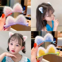 2pcsset cartoon cute cat ear hair clips for girls hairpins barrettes headdress headband hair accessories for kids gifts