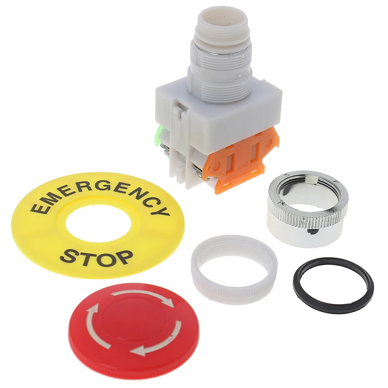 Переключатель переменного тока 660 В 10 А красная крышка в форме гриба 1NO 1NC DPST