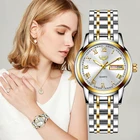 Часы наручные LIGE женские золотистые, креативные водонепроницаемые с браслетом из стали, 2021