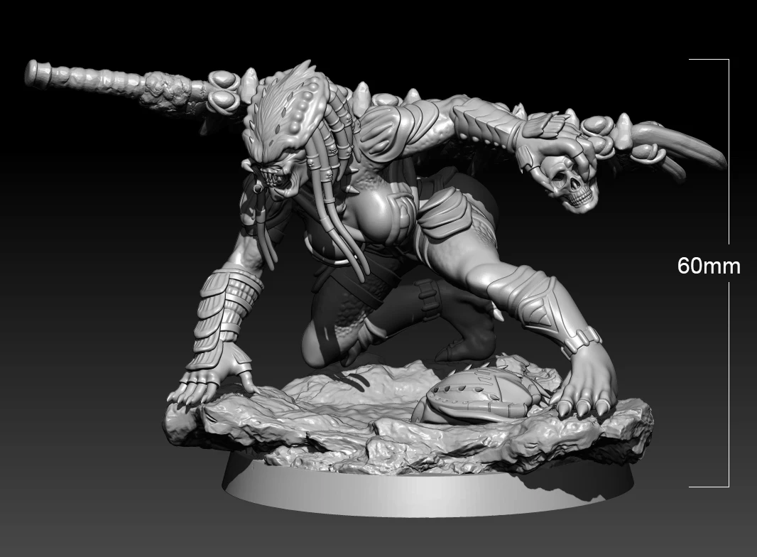 

60mm Resin Model Kits Predator Warrior Figure Unpainted No Color RW-372