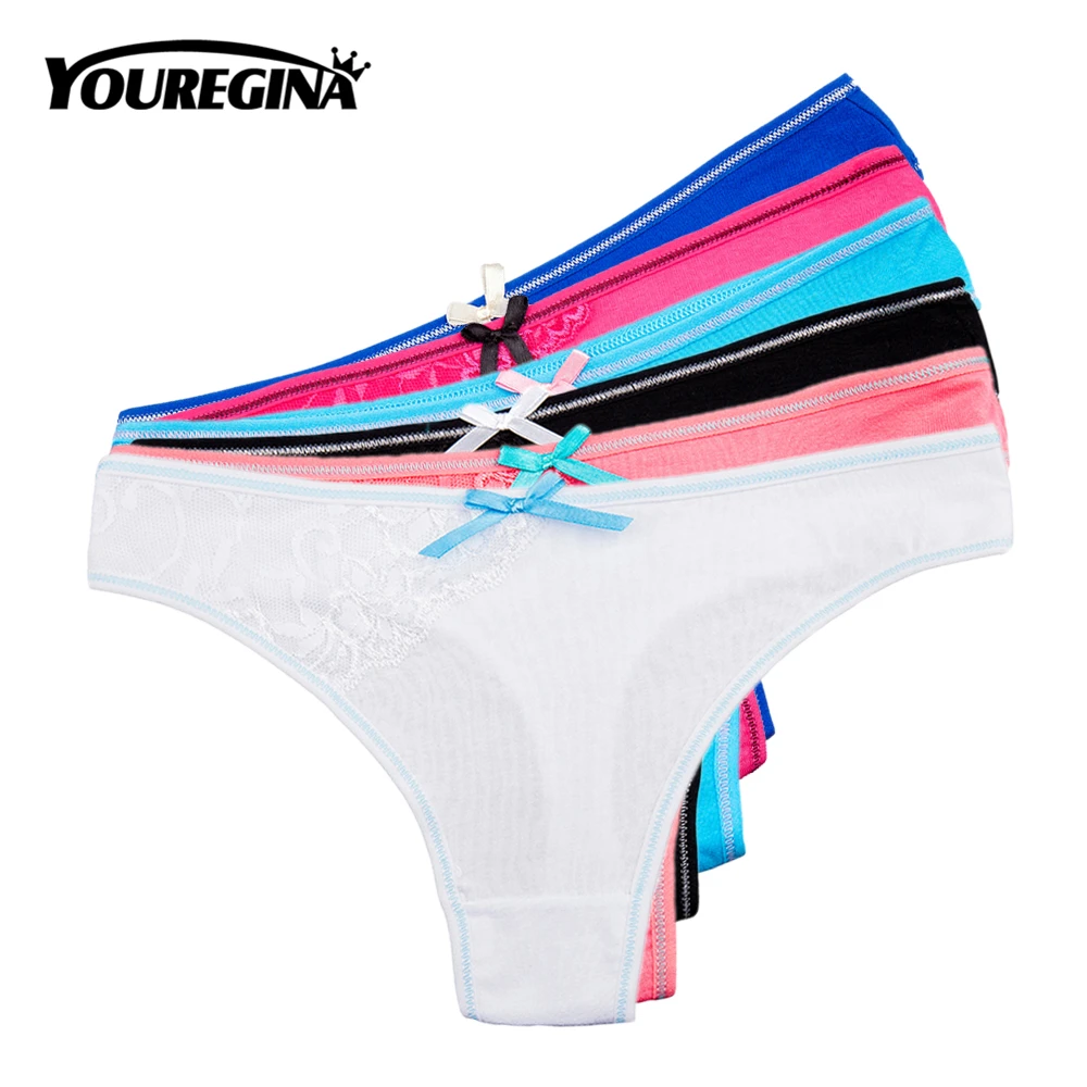 

YOUREGINA/сексуальное кружевное женское нижнее белье, трусики-стринги, женское однотонное нижнее белье с бантом, удобное милое нижнее белье для ...