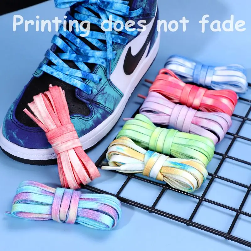 New Tie-dye Non-fading Shoe laces Casual Shoes Shoelaces for Sneakers Shoe lace Unisex Flat Boot Laces 120/140/160CM Shoestrings