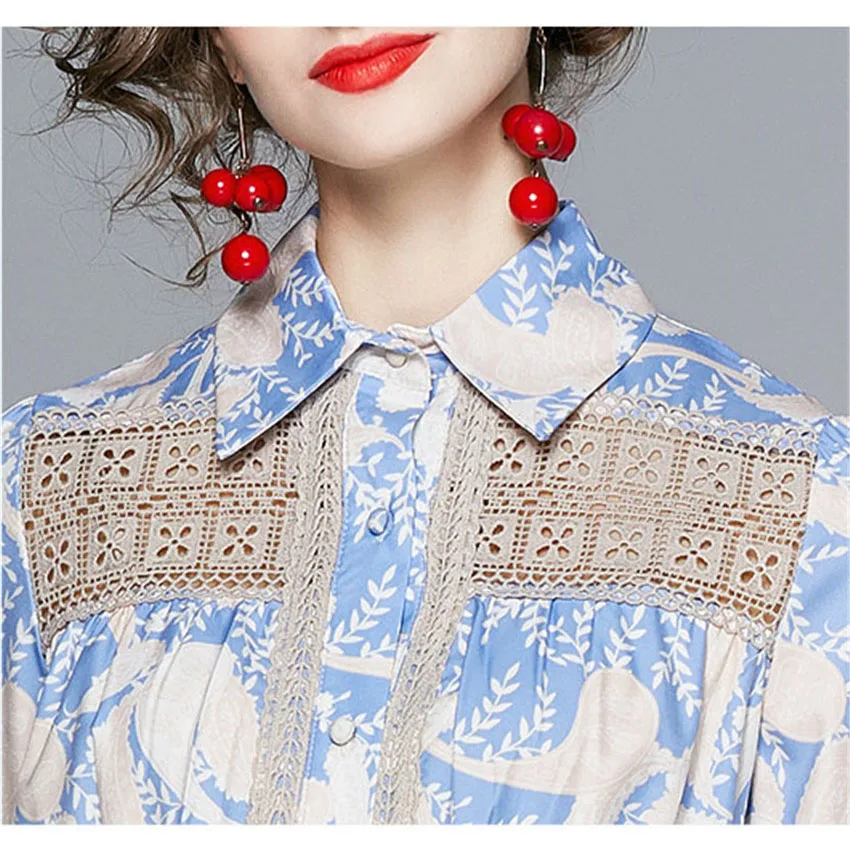 

French Style Elegant Dress Women Long Sleeve Casual Shirt Dress Fall 2020 New Fashion Lace Vintage Dresses Vestidos