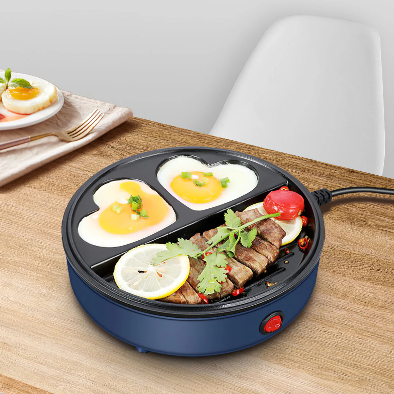 

1 шт. три отверстия сковорода для омлета жарки горшок утолщенной внутреннее антипригарное покрытие Яйцо Блин стейк кастрюли для готовки яйц...