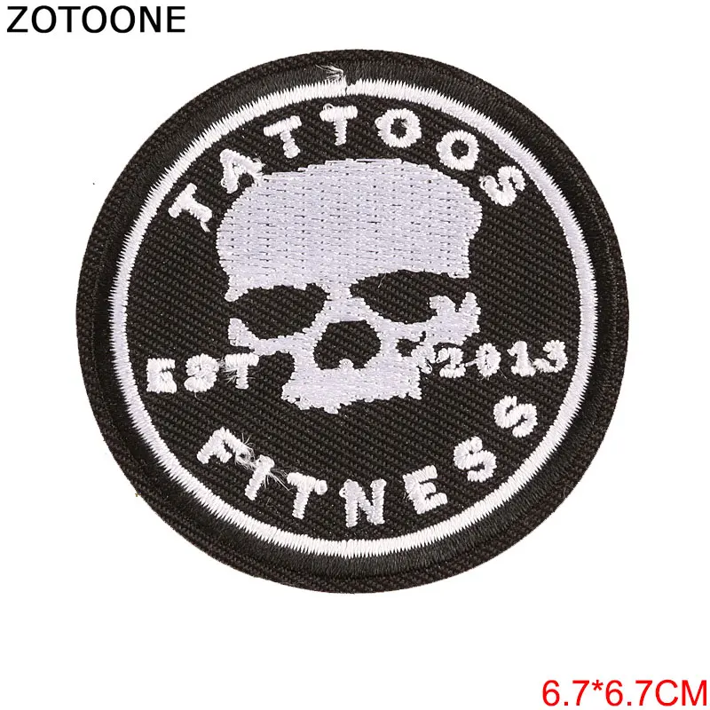 Круглая нашивка ZOTOONE для одежды аппликация шитья с вышивкой утюгом черепом из