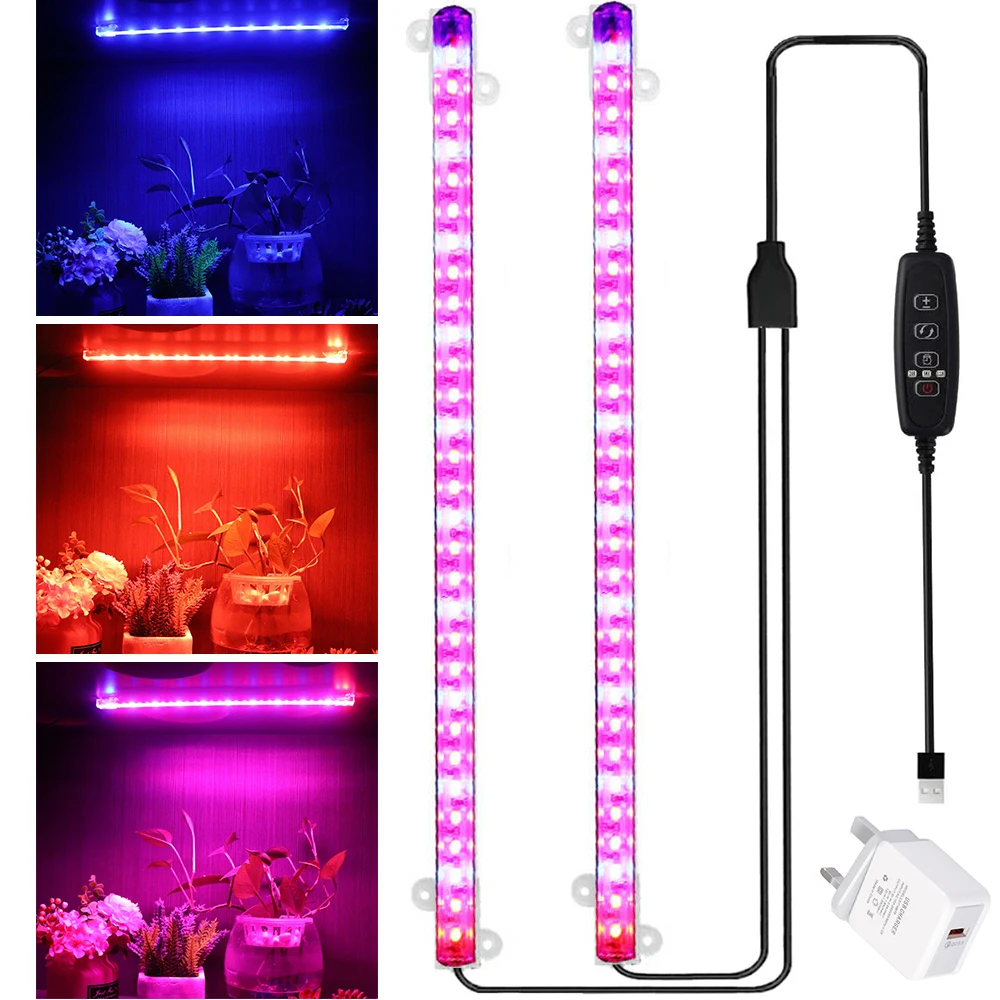 

LED Grow Light Strips Bar for Indoor Plants 40W 60 LEDs Red Blue Spectrum Plant Lamp For Greenhouse Hydroponic Growing D30