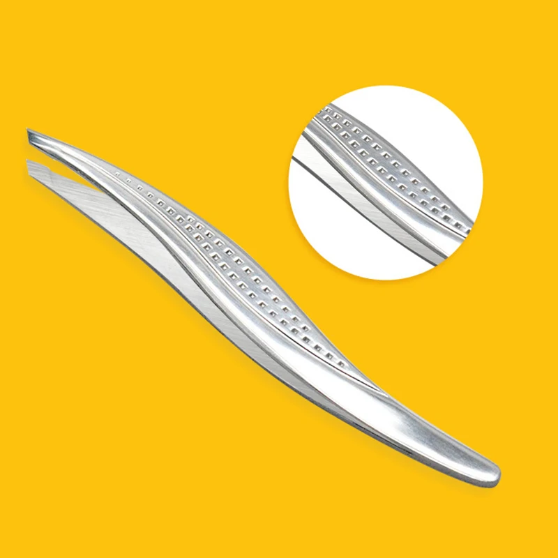 Горячий Радужный пинцет для бровей из нержавеющей стали с наклонным кончиком