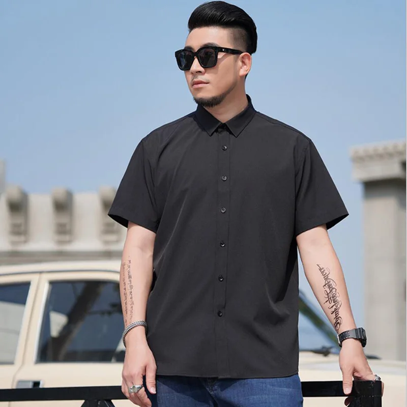 Блузка женская белая с коротким рукавом 10XL 11XL 165 кг | Мужская одежда