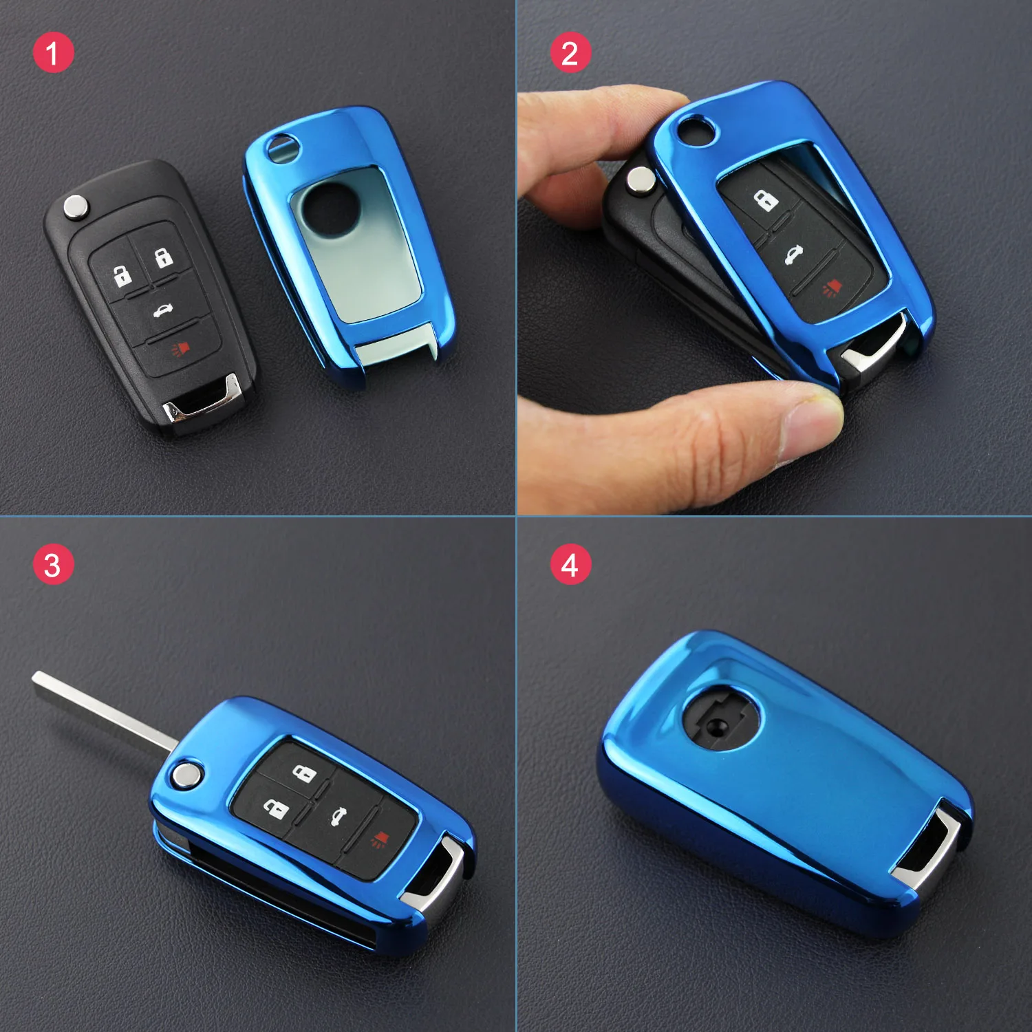 Чехол-книжка для автомобильного ключа Aurora Blue прочный защитный чехол-книжка Chevrolet