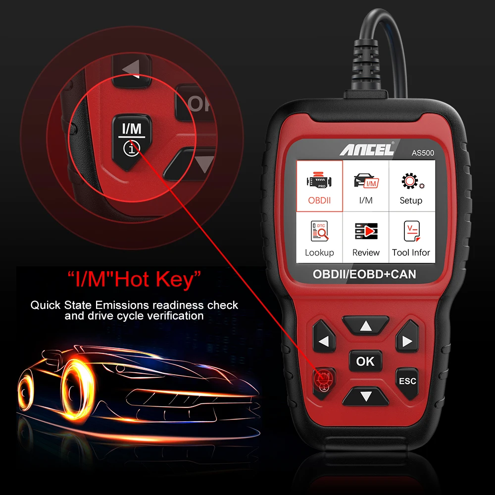 

ANCEL AS500 Professional OBD2 Automotive Scanner Code Reader Multilingua ODB OBD 2 Car Diagnostic Tool Engine Automotive Scanner