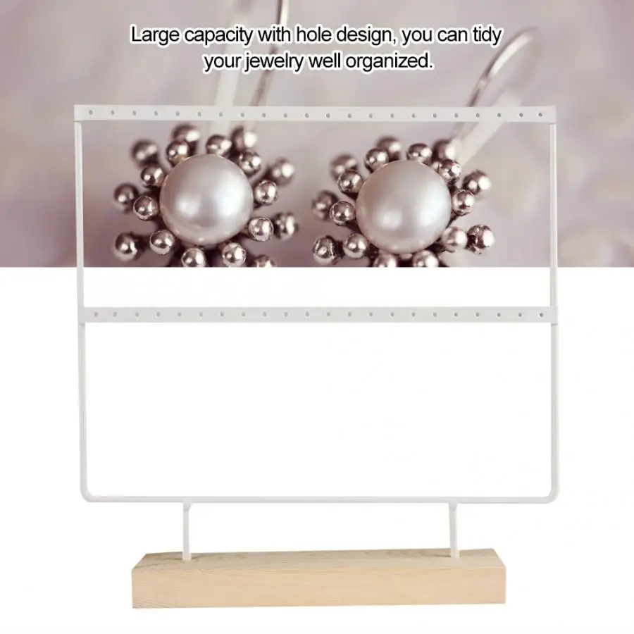 Портативный 2 слойный Железный деревянный держатель для серег гвоздиков