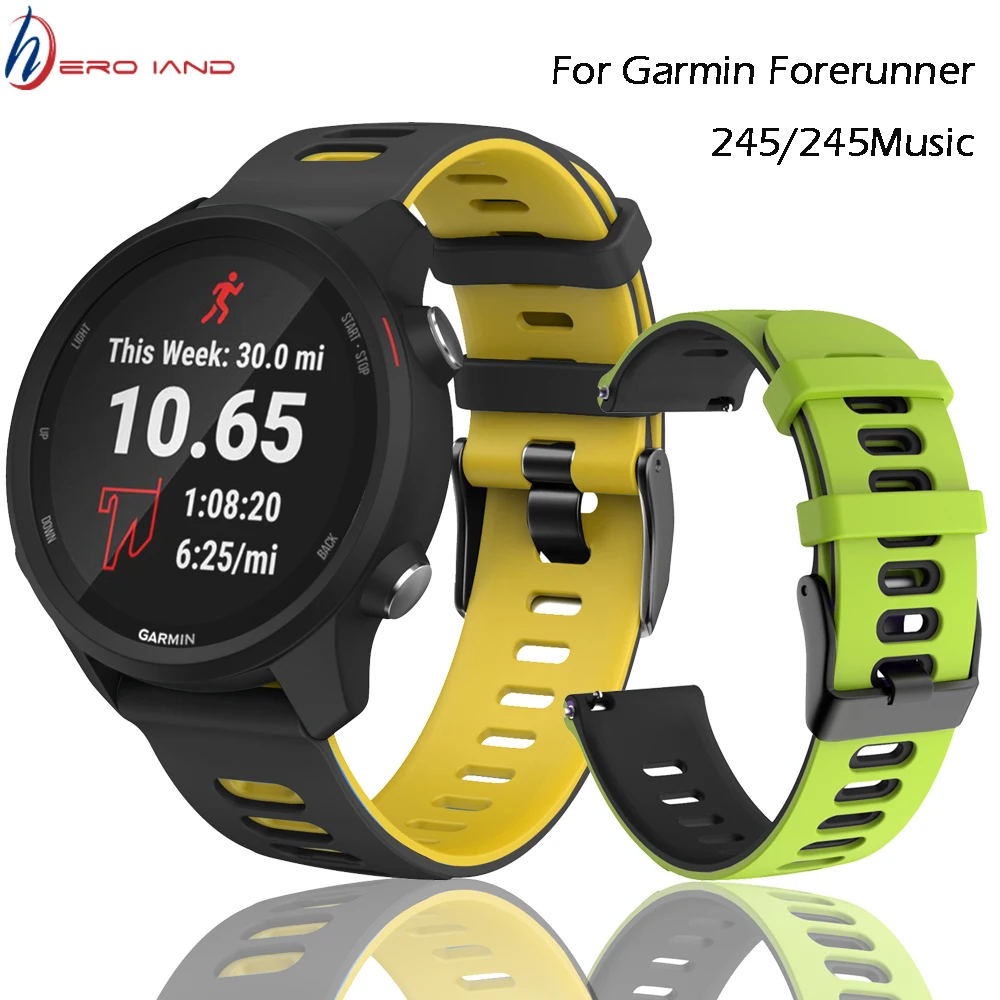 20 мм спортивный силиконовый ремешок для наручных часов Garmin Forerunner 245 245M 645 Vivoactive 3