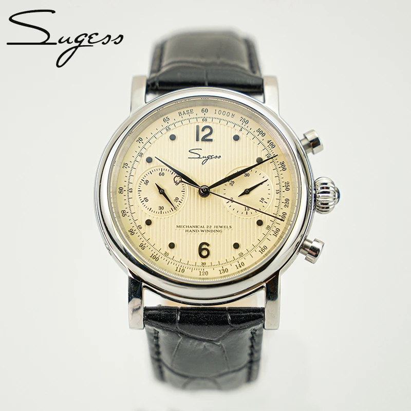 

Мужские часы-авиаторы Sugess Seagull Move ST1901, 1963 дюйма, 40 мм, винтажные механические часы с сапфировым стеклом