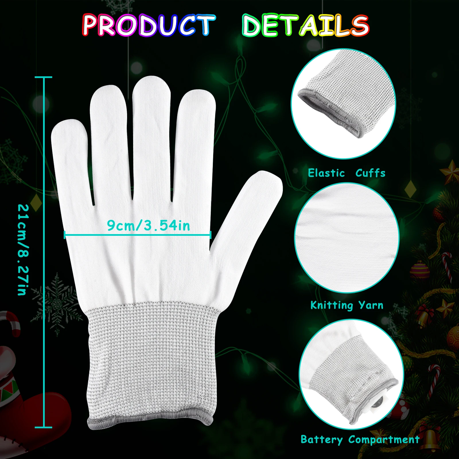 Светодиодные перчатки светящиеся неоновые реквизит для светильник ринки на