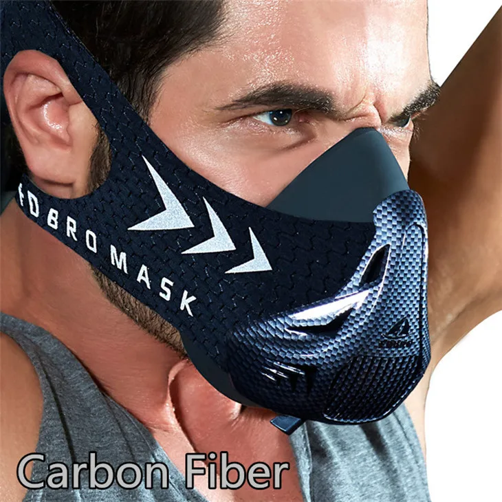 Carbon Fiber FDBRO спортивные маски для бега, спортивные маски для тренировок, тренажерного зала, тренировок, велоспорта, высокой высоты, спортивные маски 2,0 - Цвет: Carbon Fiber