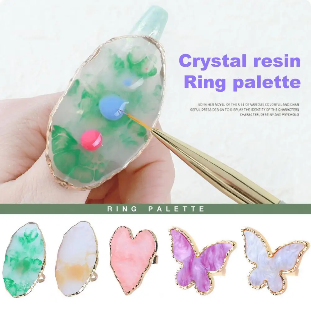 

Nail Color Plate Wearable Displaying Smooth Resin Nail Color Palette Gel Polish Mixing Plate for Manicure