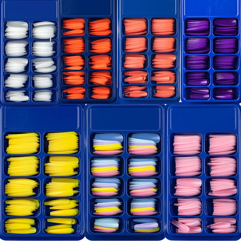 100 шт./кор. ярких цветов балетный Маникюр искусственный гроб навыки длинные ногти