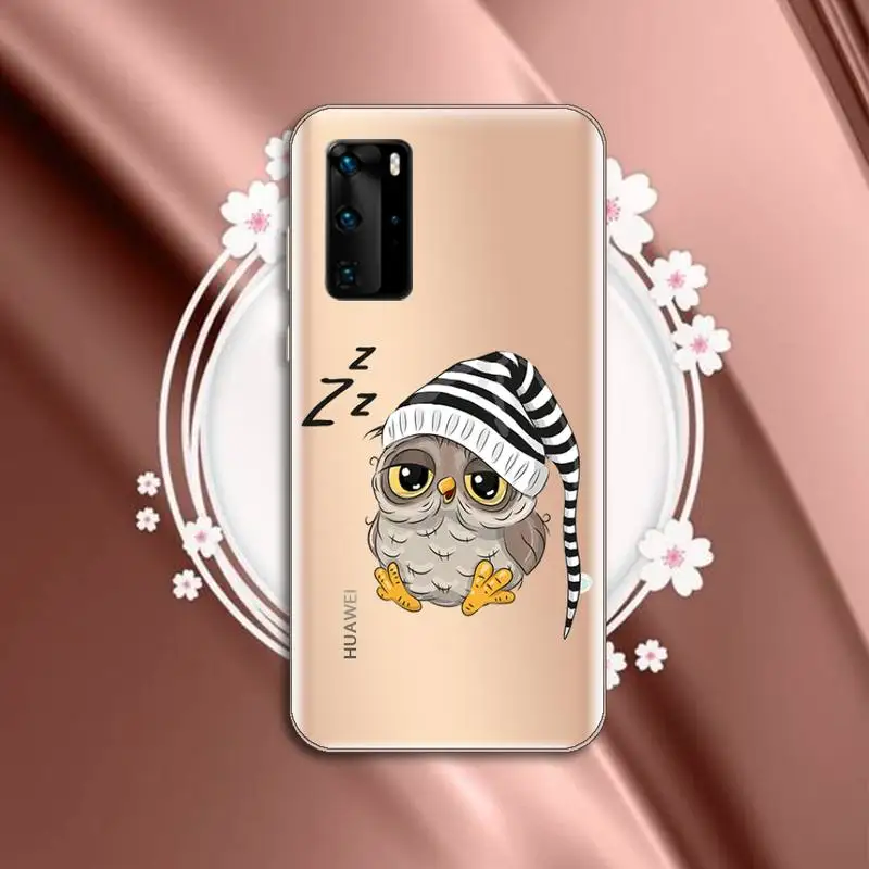 

Cute cartoon animal owl Phone Case Transparent for Huawei P honor 8 10i 20 30 40 smart 2019