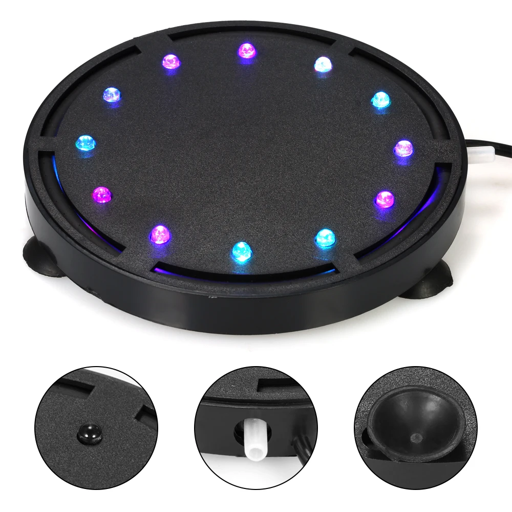 Aquarium Light Submersible 9/12pcs LED Air Bubble Colorful Decor Lighting RGB for Fish Tank Circular | Дом и сад