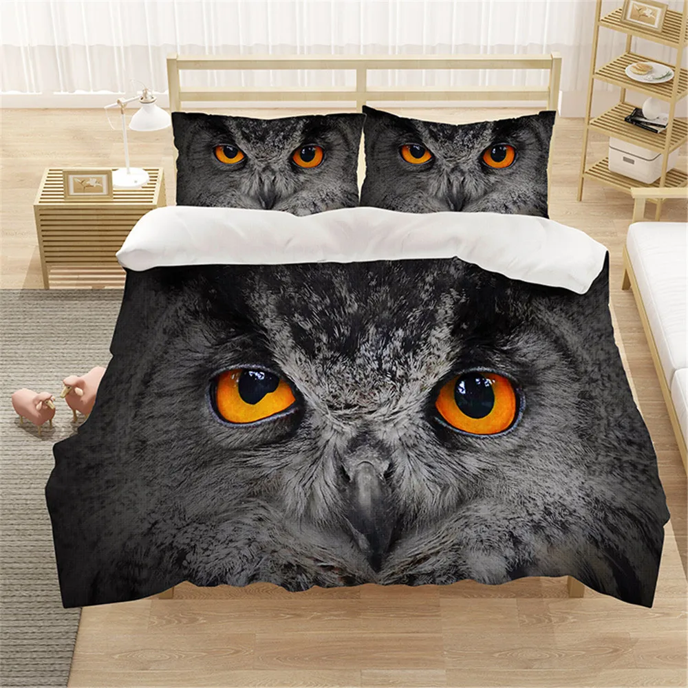 

Owl Duvet Cover Set Night Sky Bedding Set For Adults Bedclothes Queen King Double Single Size Bed Set