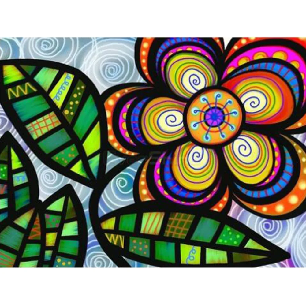 

DIY Diamond Painting 5d Cross Stitch Square Diamond Embroidery Mosaic Colorful Flower Picture Of Rhinestone Home Decoration