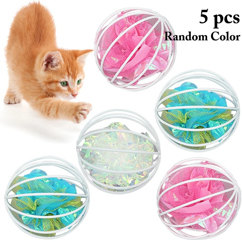 

5 шт., игрушечные кошачьи мячи в клетке