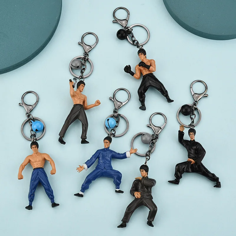 Кунг-фу суперзвезда Брюс Ли Брелок Сумочка и Рюкзак украшения подвесные брелоки