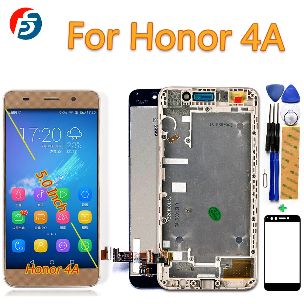 Сенсорный ЖК экран для Huawei Honor 4A 5 0 дюймов с дигитайзером в сборе Y6 рамкой SCL L01 100%