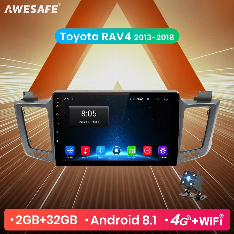 AWESAFE для Toyota RAV4 4 2013- автомобильный Радио Мультимедиа Видео плеер gps No 2din 2 din Android 8,1 2G+ 32G