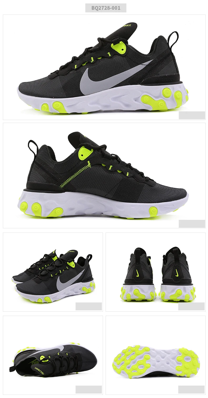 Оригинальные женские Кроссовки WMNS, NIKE, React Element 55, черные, Новое поступление, кроссовки