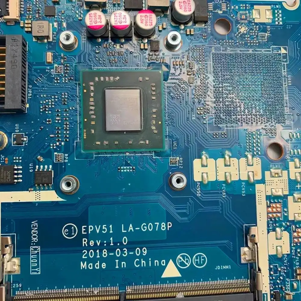 

For HP 15-DB Laptop motherboard With A9 CPU A6-9225 DDR4 EPV51 LA-G078P L20478-601 L20478-001 Mainboard 100% Fully Tested