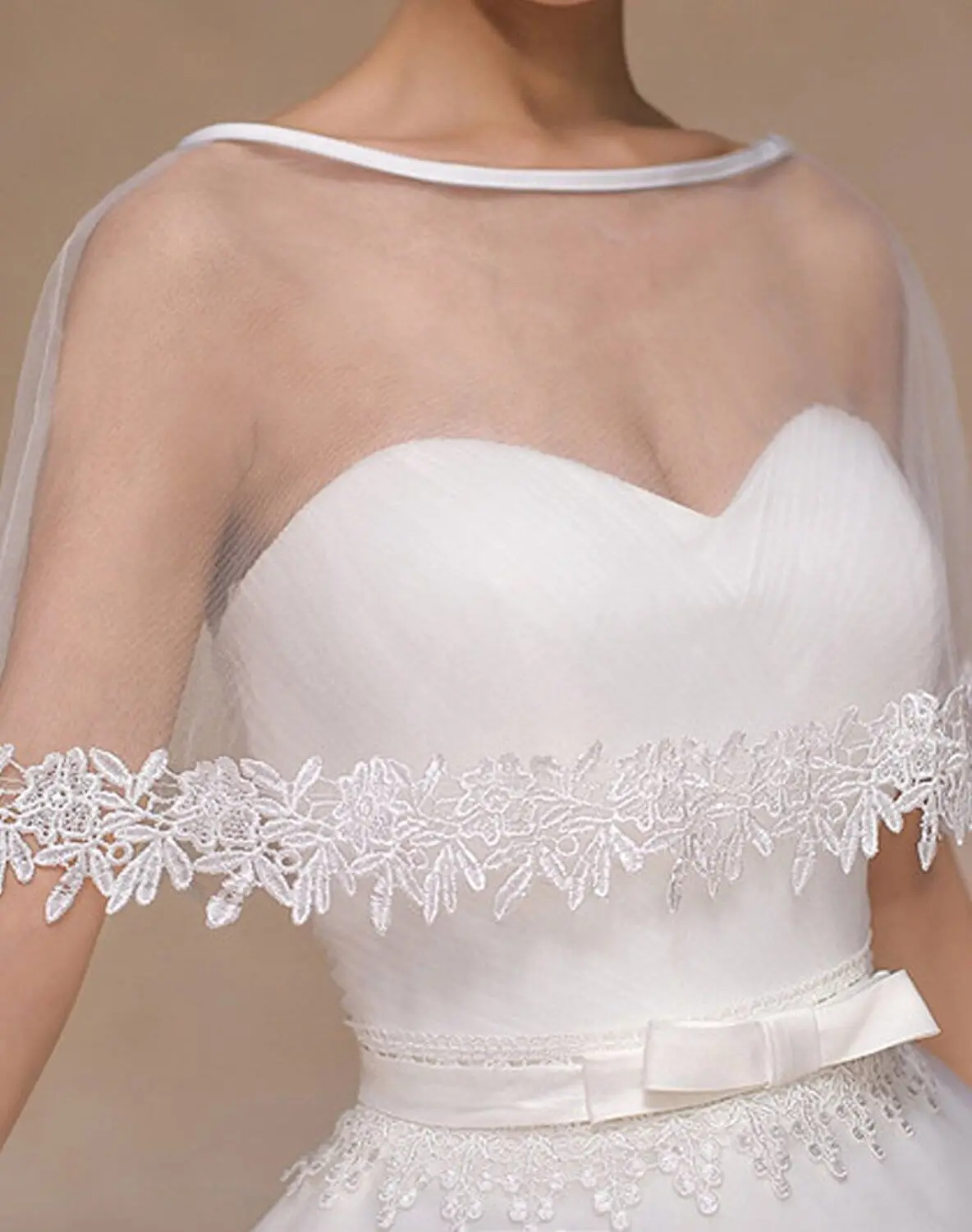 Appliques Lace Bridal Scarfs Boleros Tulle Cape Ivory Wedding Jackets Wraps Accessories In Stock | Свадьбы и торжества