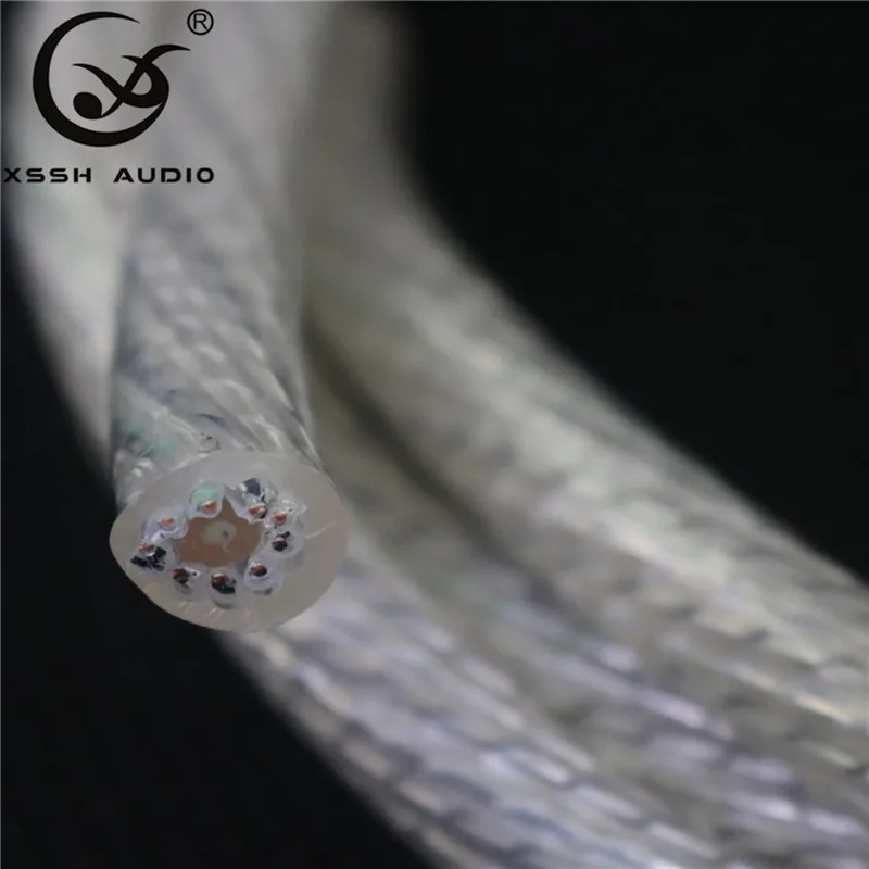 XSSH аудио Hi end DIY hifi 13 мм OD 9 core 16AWG тефлоновый кабель питания Vahalla шнур с женским и