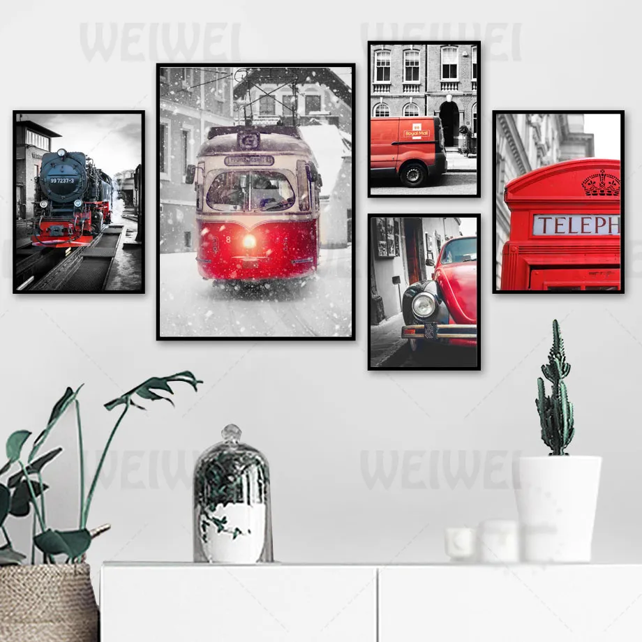 Красно черно белый мир домашний декор живопись здание церкви гостиная стена