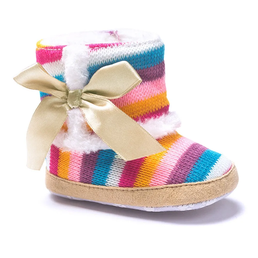 Радужные зимние ботинки с мягкой подошвой Мягкая обувь для кроватки Ботинки