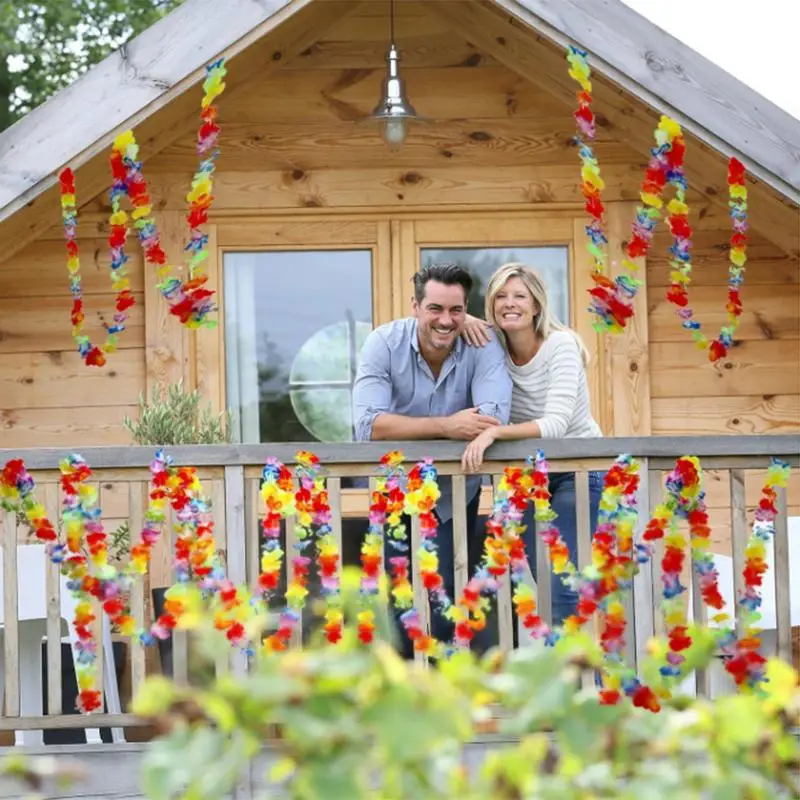 3 м светодиодная светящаяся Гавайская Цветочная подвесная гирлянда баннер