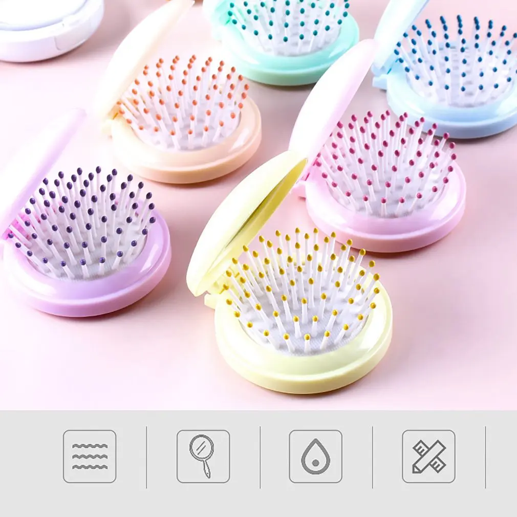 Складная расческа-подушка с зеркалом компактный карманный размер портативная