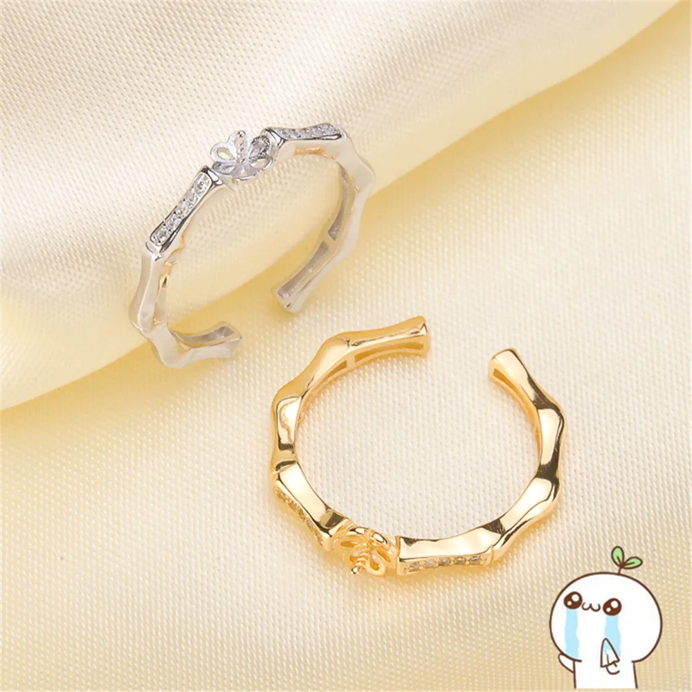 925 пробы Серебряная кольцевая заготовка основа подходит для жемчужных колец