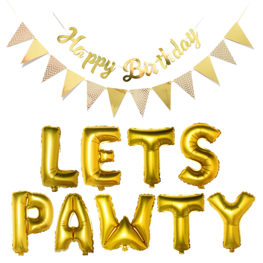 16 дюймовый набор воздушных шаров с надписью Let PAWTY для домашних животных на день