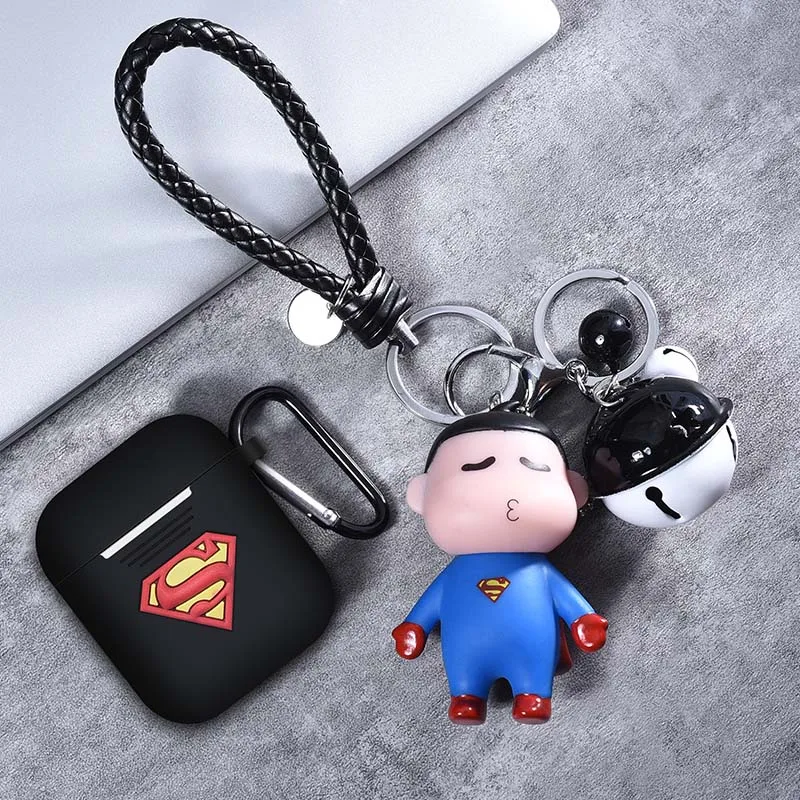 Man Doll Мягкие силиконовые bluetooth наушники чехол с героями мультфильмов Marvel для Apple AirPods ультра-тонкий милый защитный чехол для AirPods зарядная коробка - Цвет: Man Doll