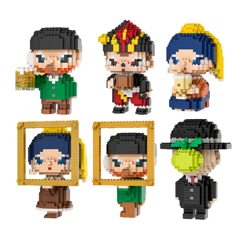 

Building Blocks Toys Small Particles DIY Assembly Figures Model Major Artists Children Kid Gift Shape Color Early Learning Aid